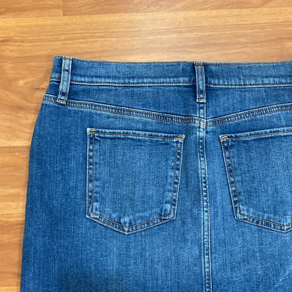LOFT Button Front Denim Skirt - Picture 10 of 12